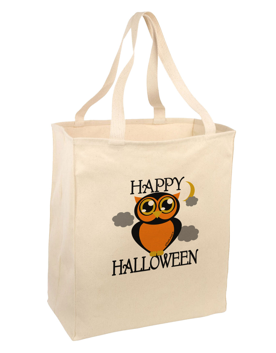 Owl Orange Text Large Grocery Tote Bag-Grocery Tote-TooLoud-Natural-Large-Davson Sales