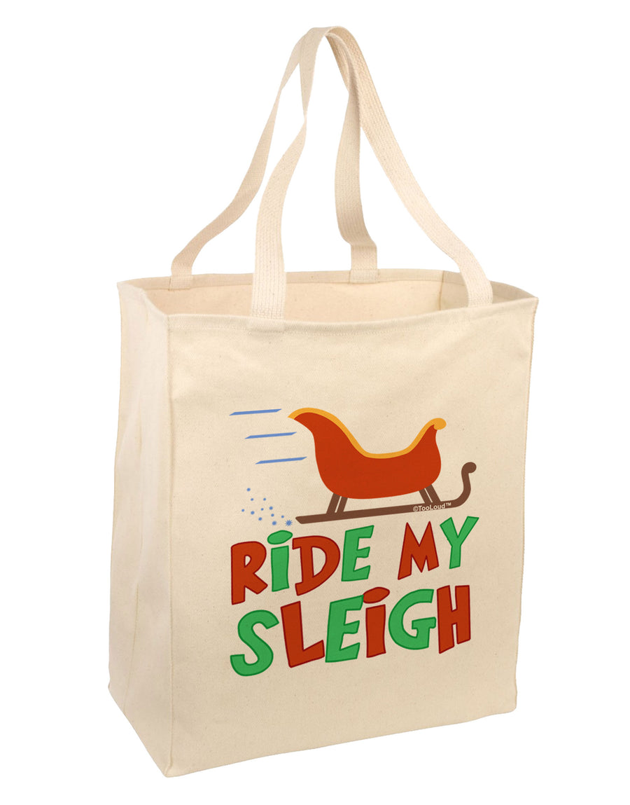 Ride My Sleigh Color Large Grocery Tote Bag-Grocery Tote-TooLoud-Natural-Large-Davson Sales