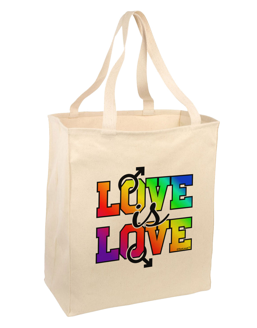 Love Is Love Gay Pride Large Grocery Tote Bag-Grocery Tote-TooLoud-Natural-Large-Davson Sales