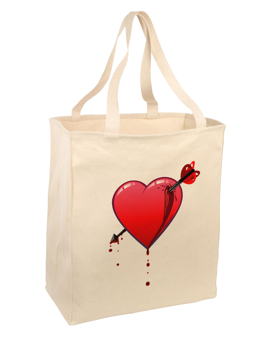 Shot Through the Heart Bleeding Large Grocery Tote Bag by TooLoud-Grocery Tote-TooLoud-Natural-Large-Davson Sales