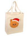 Cute Christmas Cat Santa Hat Large Grocery Tote Bag-Grocery Tote-TooLoud-Natural-Large-Davson Sales