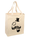 Classy Tophat Mustache Pipe and Monocle Large Grocery Tote Bag-Grocery Tote-TooLoud-Natural-Large-Davson Sales