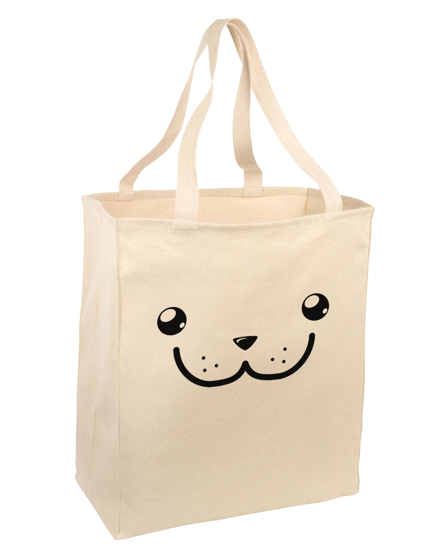 Kyu-T Face - Dewy the Dugong Large Grocery Tote Bag-Grocery Tote-TooLoud-Natural-Large-Davson Sales