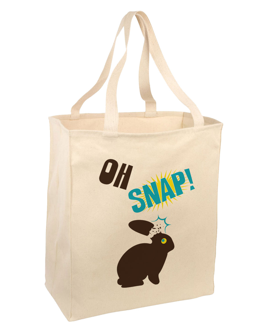 Oh Snap Chocolate Easter Bunny Large Grocery Tote Bag-Grocery Tote-TooLoud-Natural-Large-Davson Sales