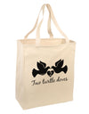 Two Turtle Doves Text Large Grocery Tote Bag-Grocery Tote-TooLoud-Natural-Large-Davson Sales