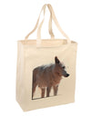 Magnificent Full White Wolf Large Grocery Tote Bag-Natural-Grocery Tote-TooLoud-Natural-Large-Davson Sales