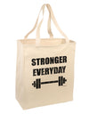 Stronger Everyday Gym Workout Large Grocery Tote Bag-Grocery Tote-TooLoud-Natural-Large-Davson Sales