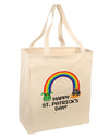 Pixel Pot of Gold St Patrick Text Large Grocery Tote Bag-Grocery Tote-TooLoud-Natural-Large-Davson Sales