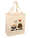 Cute Sushi and Soy Sauce - Soy In Love Large Grocery Tote Bag by TooLoud-Grocery Tote-TooLoud-Natural-Large-Davson Sales