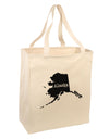 Alaska - United States Shape Large Grocery Tote Bag-Grocery Tote-TooLoud-Natural-Large-Davson Sales