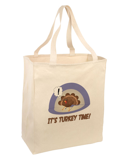 Escaping Turkey - Turkey Time Funny Large Grocery Tote Bag-Grocery Tote-TooLoud-Natural-Large-Davson Sales
