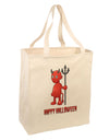 Cute Devil - Happy Halloween Design Large Grocery Tote Bag-Grocery Tote-TooLoud-Natural-Large-Davson Sales