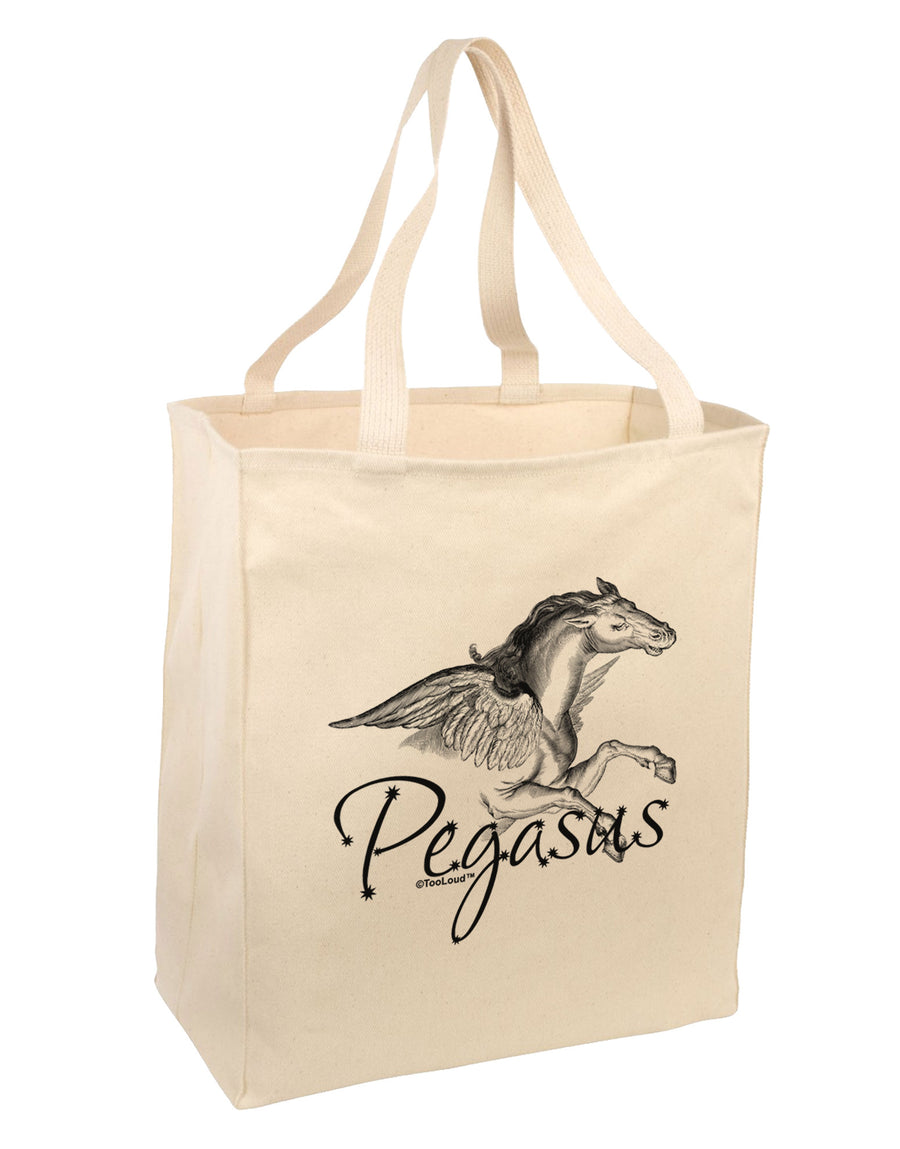 Pegasus Illustration Large Grocery Tote Bag-Grocery Tote-TooLoud-Natural-Large-Davson Sales