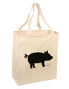 Pig Silhouette Design Large Grocery Tote Bag by TooLoud-Grocery Tote-TooLoud-Natural-Large-Davson Sales