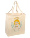 Cute Christmas Angel Girl Large Grocery Tote Bag-Grocery Tote-TooLoud-Natural-Large-Davson Sales