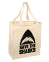 Save The Sharks Large Grocery Tote Bag-Grocery Tote-TooLoud-Natural-Large-Davson Sales