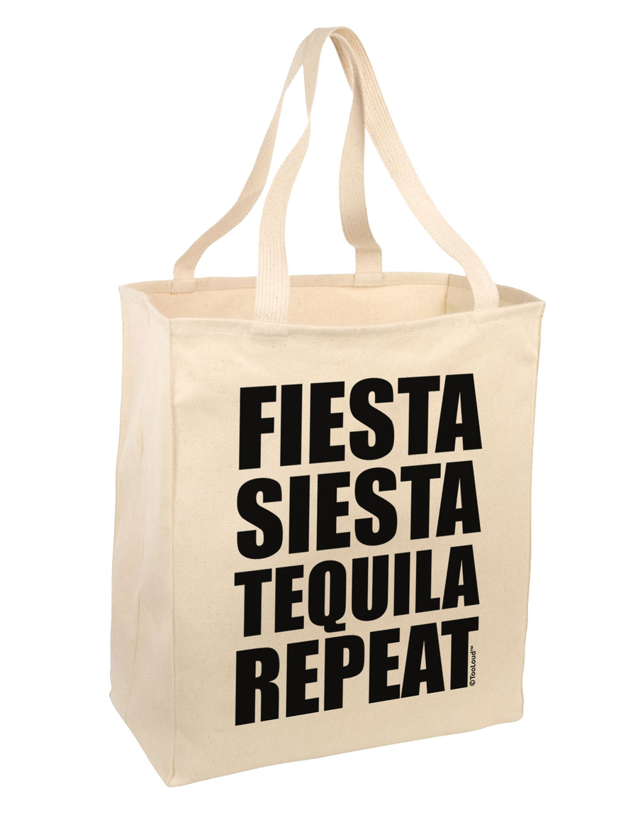 Fiesta Siesta Tequila Repeat Large Grocery Tote Bag by TooLoud-Grocery Tote-TooLoud-Natural-Large-Davson Sales