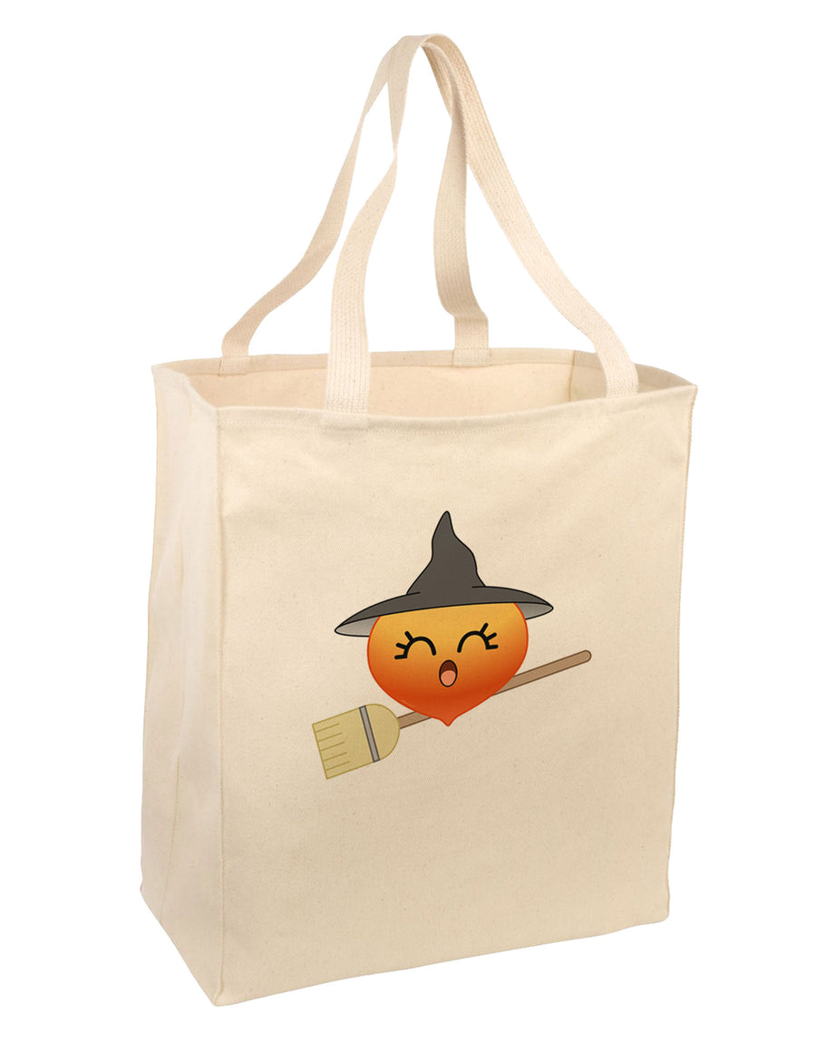 Penelope Peach Witch - Cute Fruit Large Grocery Tote Bag-Grocery Tote-TooLoud-Natural-Large-Davson Sales