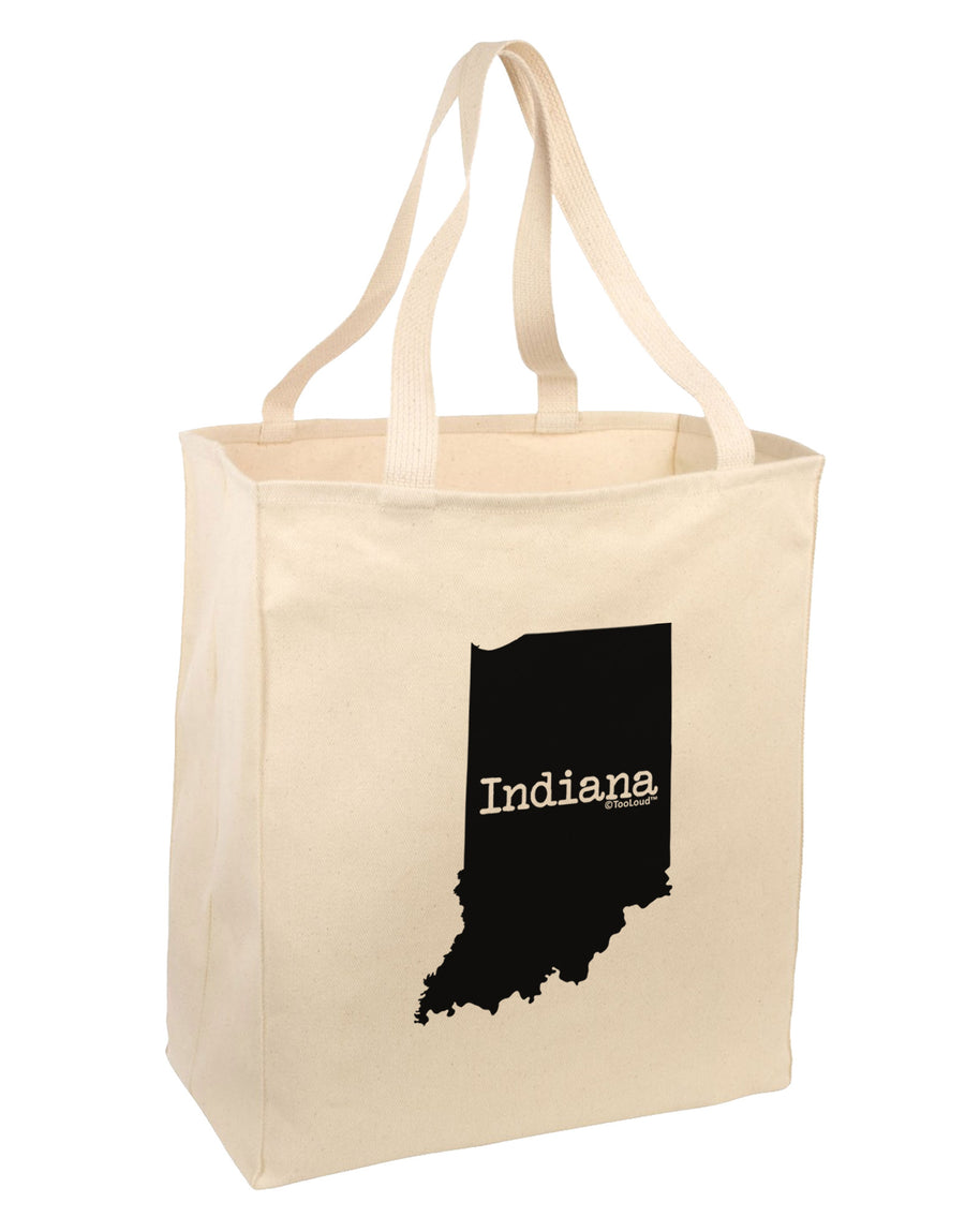 Indiana - United States Shape Large Grocery Tote Bag-Grocery Tote-TooLoud-Natural-Large-Davson Sales