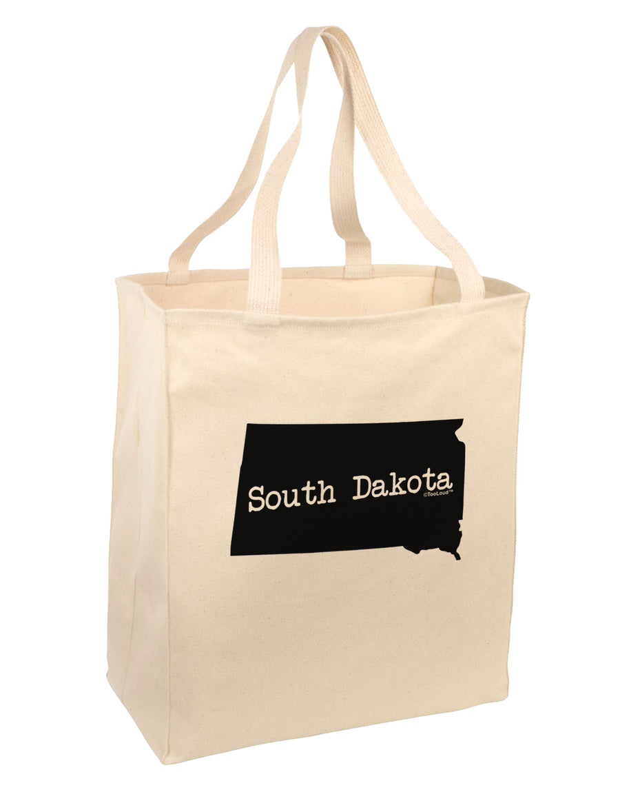 South Dakota - United States Shape Large Grocery Tote Bag by TooLoud-Grocery Tote-TooLoud-Natural-Large-Davson Sales