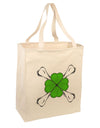 Clover and Crossbones Large Grocery Tote Bag-Natural by TooLoud-Grocery Tote-TooLoud-Natural-Large-Davson Sales
