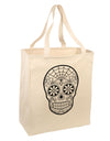 Color Your Own Dia de los Muertos Calavera Large Grocery Tote Bag-Grocery Tote-TooLoud-Natural-Large-Davson Sales