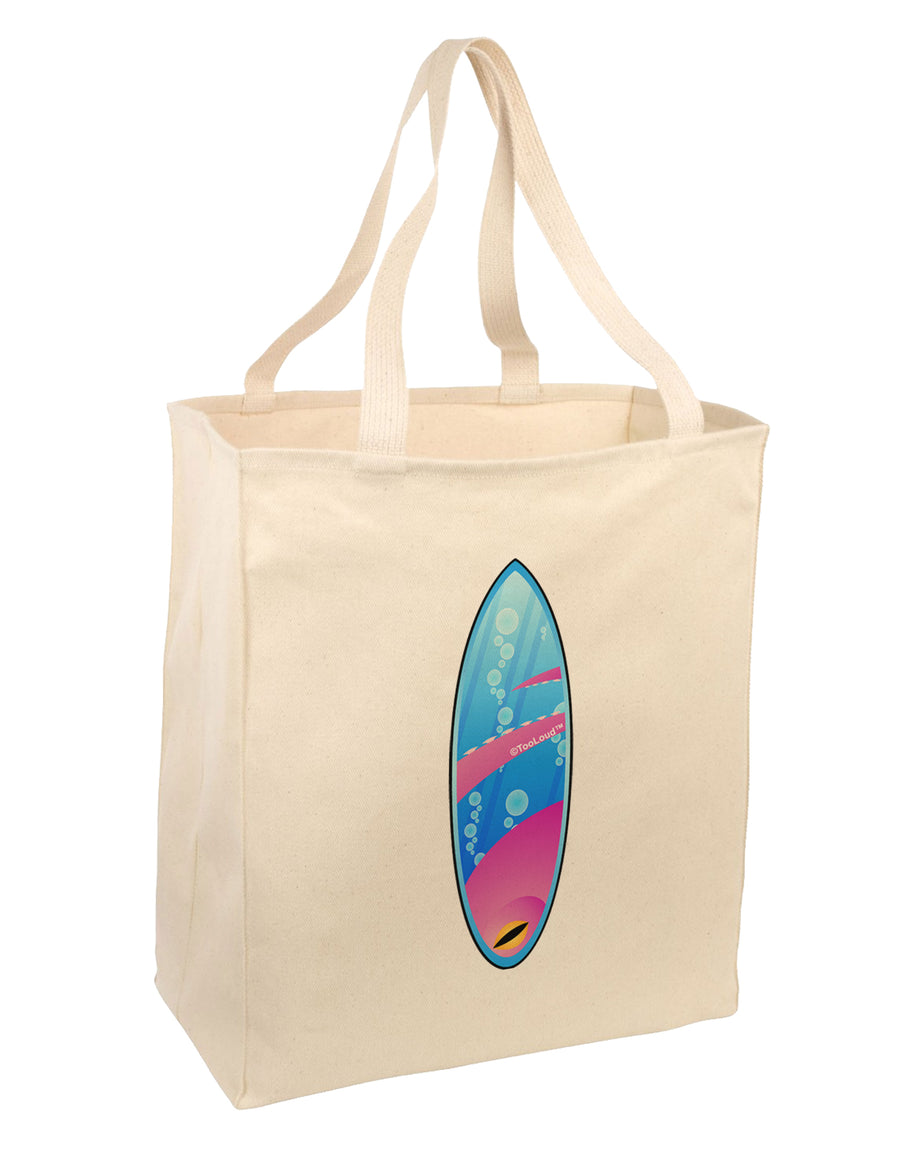 Octopus Surfboard Large Grocery Tote Bag by TooLoud-Grocery Tote-TooLoud-Natural-Large-Davson Sales