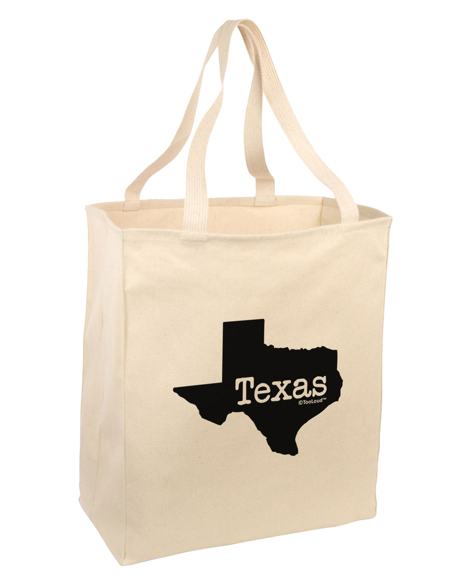 Texas - United States Shape Large Grocery Tote Bag by TooLoud-Grocery Tote-TooLoud-Natural-Large-Davson Sales