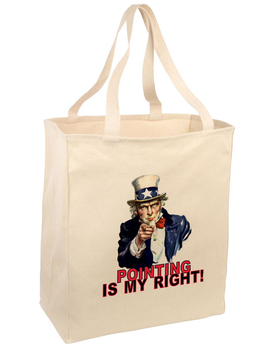 Uncle Sam Pointing is my Right Large Grocery Tote Bag-Grocery Tote-TooLoud-Natural-Large-Davson Sales