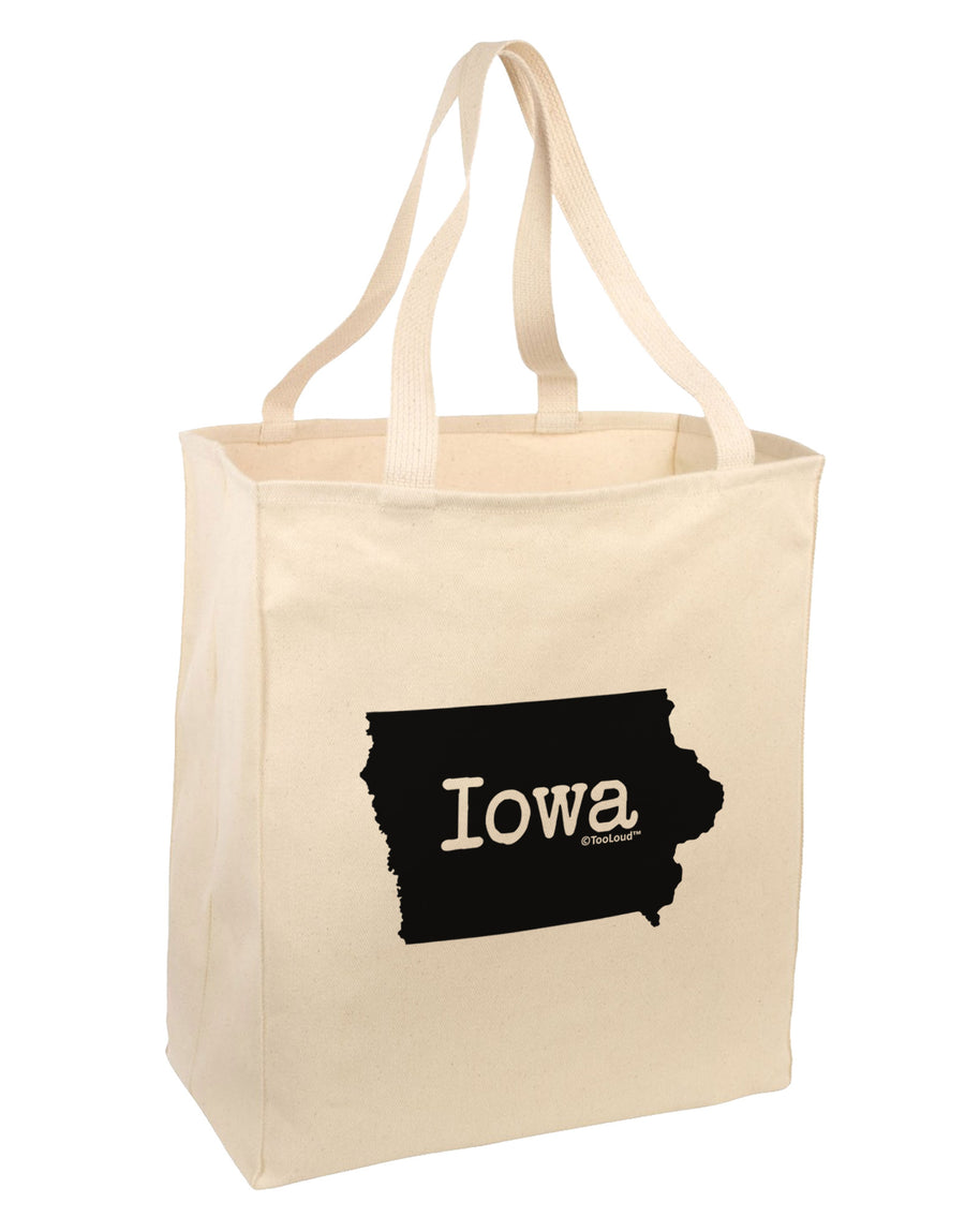 Iowa - United States Shape Large Grocery Tote Bag-Grocery Tote-TooLoud-Natural-Large-Davson Sales