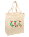 Cute Hanging Christmas Stockings Large Grocery Tote Bag by TooLoud-Grocery Tote-TooLoud-Natural-Large-Davson Sales