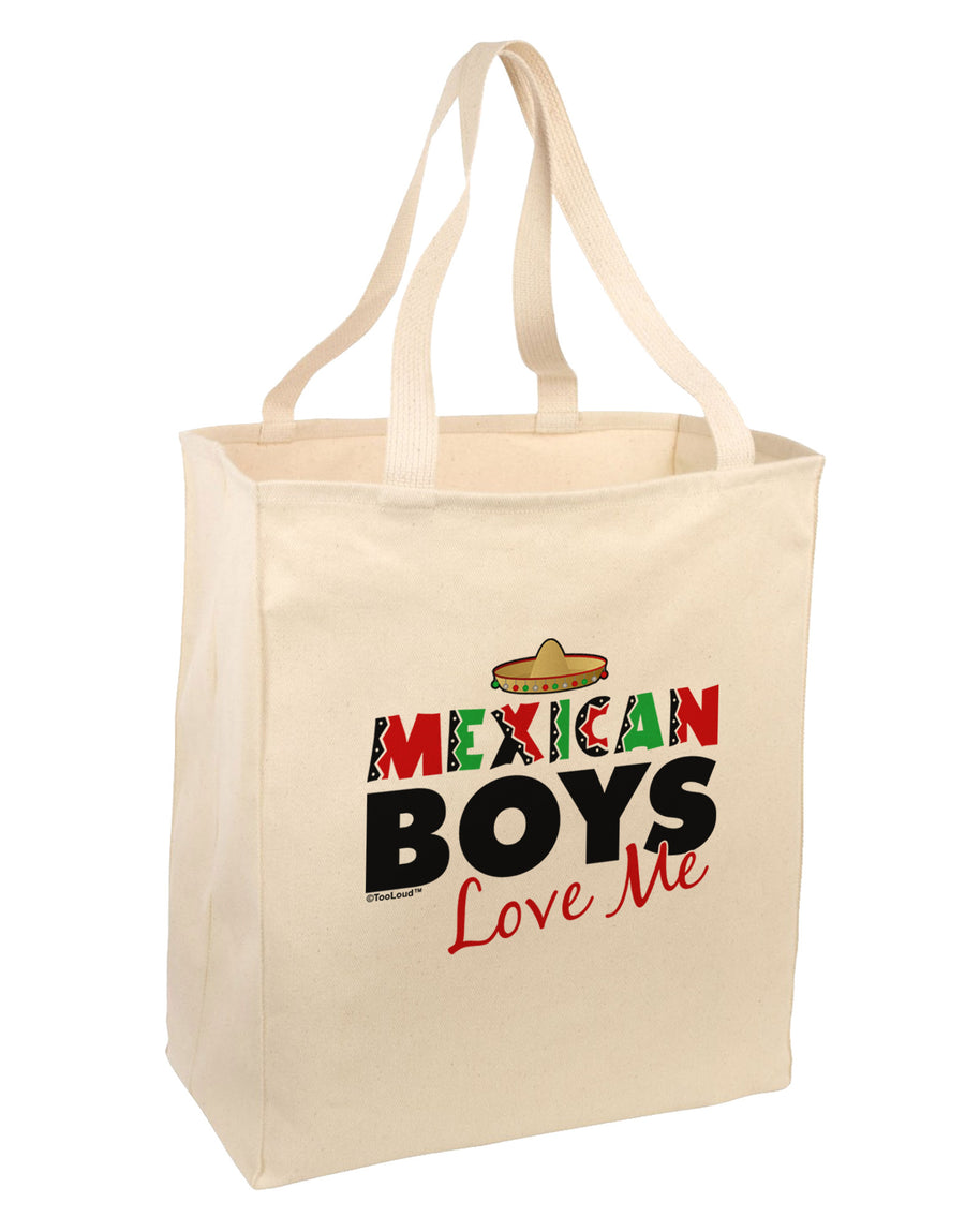 Mexican Boys Love Me Large Grocery Tote Bag-Grocery Tote-TooLoud-Natural-Large-Davson Sales