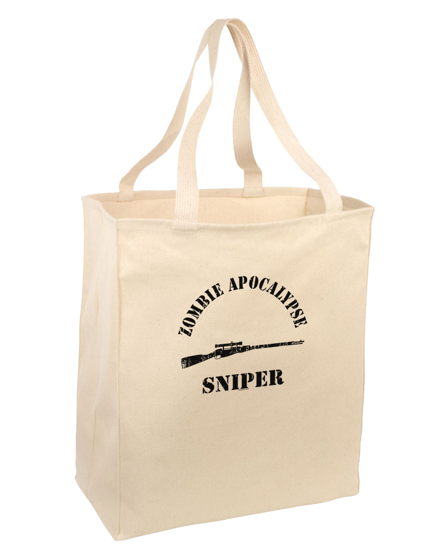 Zombie Apocalypse Group Role Sniper Large Grocery Tote Bag-Grocery Tote-TooLoud-Natural-Large-Davson Sales