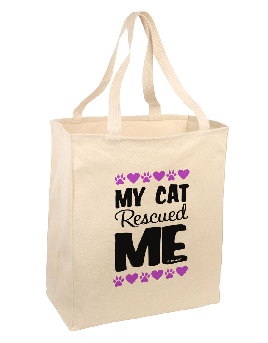 My Cat Rescued Me Large Grocery Tote Bag-Grocery Tote-TooLoud-Natural-Large-Davson Sales