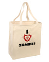 I Heart Zombies - Bio Hazard Heart Large Grocery Tote Bag-Grocery Tote-TooLoud-Natural-Large-Davson Sales