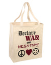 Declare War on Negativity Large Grocery Tote Bag by TooLoud-Grocery Tote-TooLoud-Natural-Large-Davson Sales