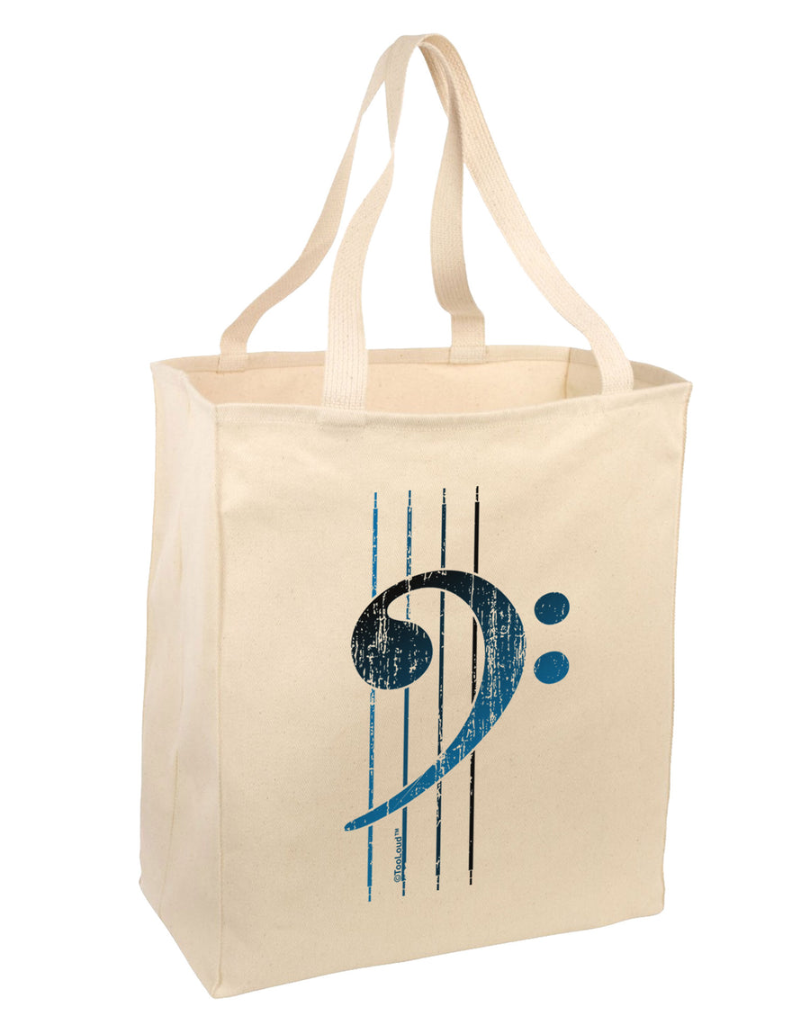 Distressed Bass Strings Large Grocery Tote Bag-Grocery Tote-TooLoud-Natural-Large-Davson Sales