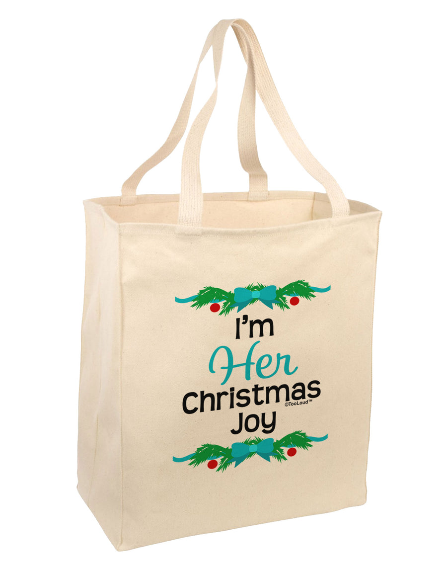 Her Christmas Joy Matching His & Hers Large Grocery Tote Bag-Grocery Tote-TooLoud-Natural-Large-Davson Sales