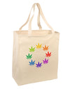 Rainbow Pot - Marijuana Leaf Large Grocery Tote Bag-Grocery Tote-TooLoud-Natural-Large-Davson Sales