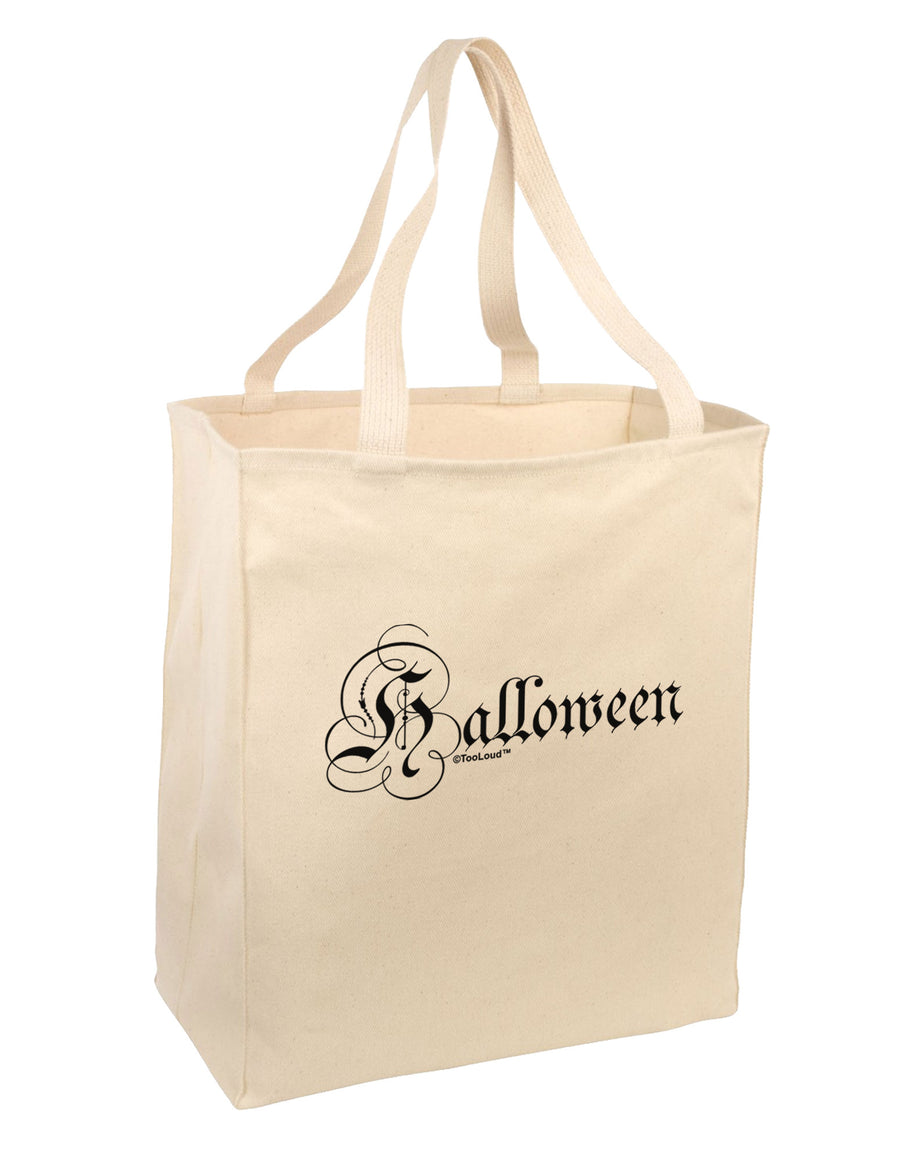 Halloween Script Text Large Grocery Tote Bag-Grocery Tote-TooLoud-Natural-Large-Davson Sales