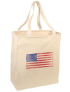 Weathered American Flag Large Grocery Tote Bag-Grocery Tote-TooLoud-Natural-Large-Davson Sales