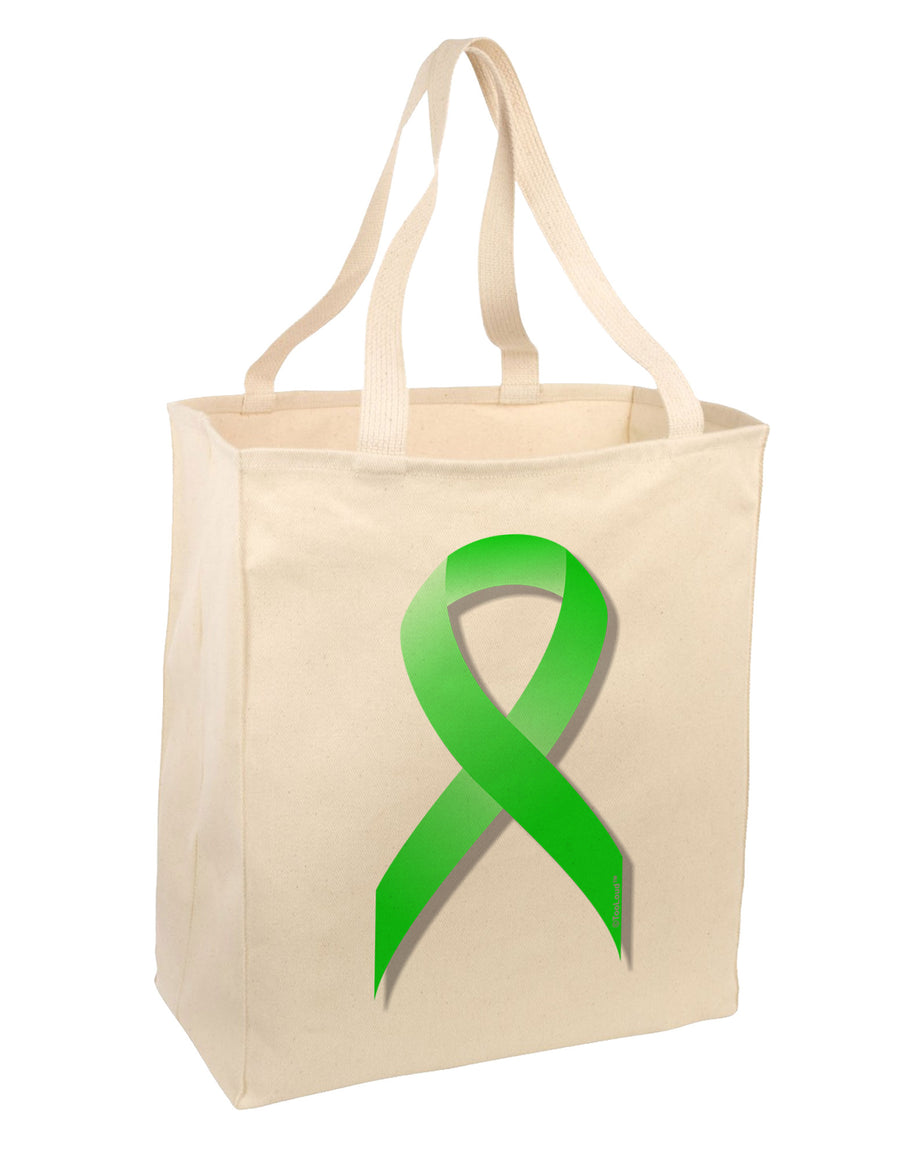 Lyme Disease Awareness Ribbon - Lime Green Large Grocery Tote Bag-Grocery Tote-TooLoud-Natural-Large-Davson Sales