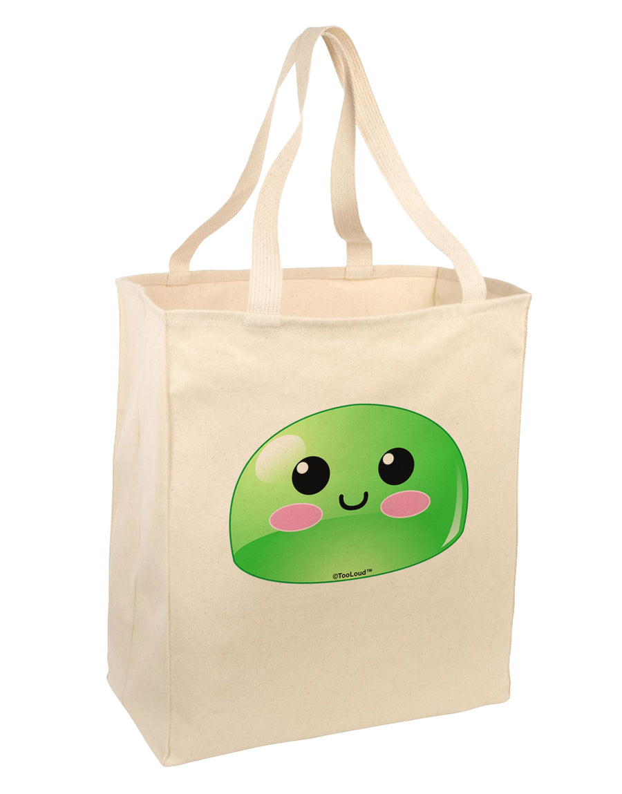 Cute RPG Slime - Green Large Grocery Tote Bag by TooLoud-Grocery Tote-TooLoud-Natural-Large-Davson Sales