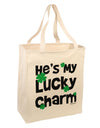 He's My Lucky Charm - Matching Couples Design Large Grocery Tote Bag by TooLoud-Grocery Tote-TooLoud-Natural-Large-Davson Sales