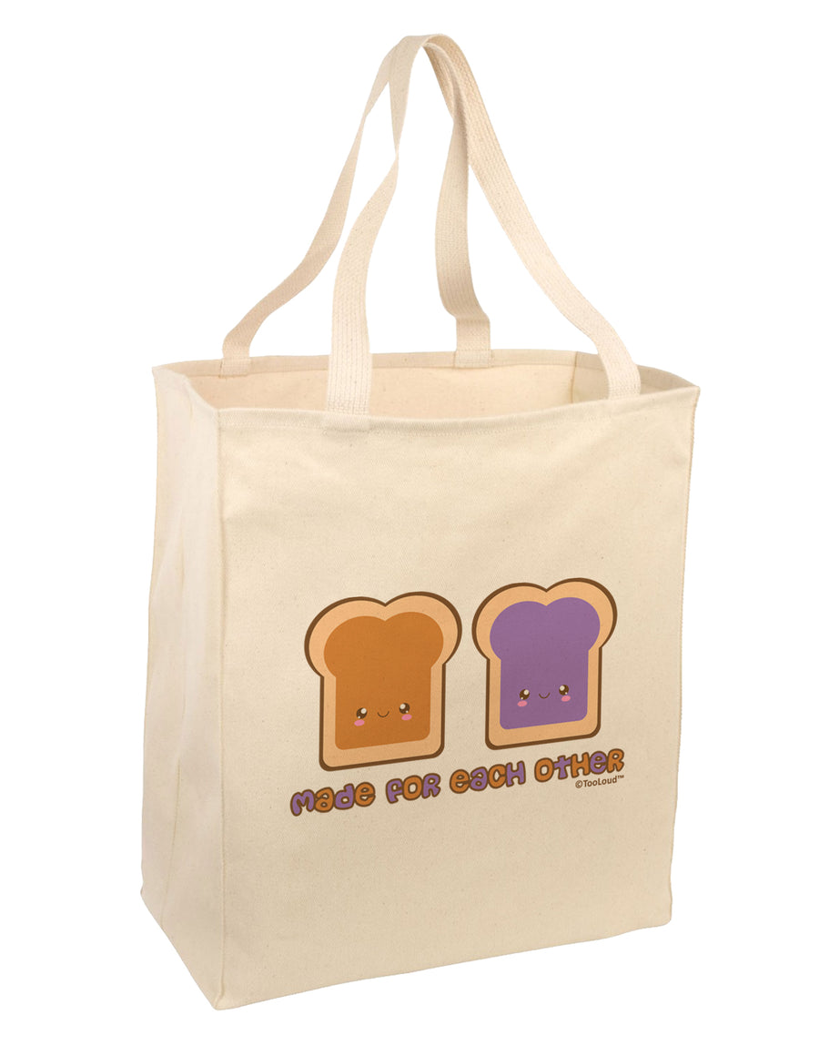 Cute PB and J Design - Made for Each Other Large Grocery Tote Bag by TooLoud-Grocery Tote-TooLoud-Natural-Large-Davson Sales