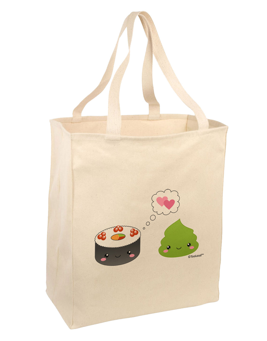 Cute Sushi and Wasabi Love Large Grocery Tote Bag by TooLoud-Grocery Tote-TooLoud-Natural-Large-Davson Sales