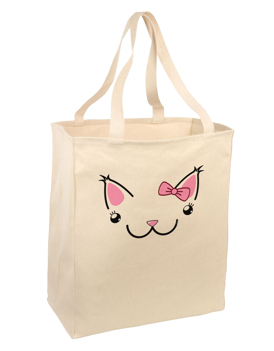 Kyu-T Ears - Kawaia the Cute Girl Critter Large Grocery Tote Bag-Grocery Tote-TooLoud-Natural-Large-Davson Sales