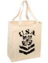 USA Military Coast Guard Stencil Logo Large Grocery Tote Bag-Grocery Tote-TooLoud-Natural-Large-Davson Sales