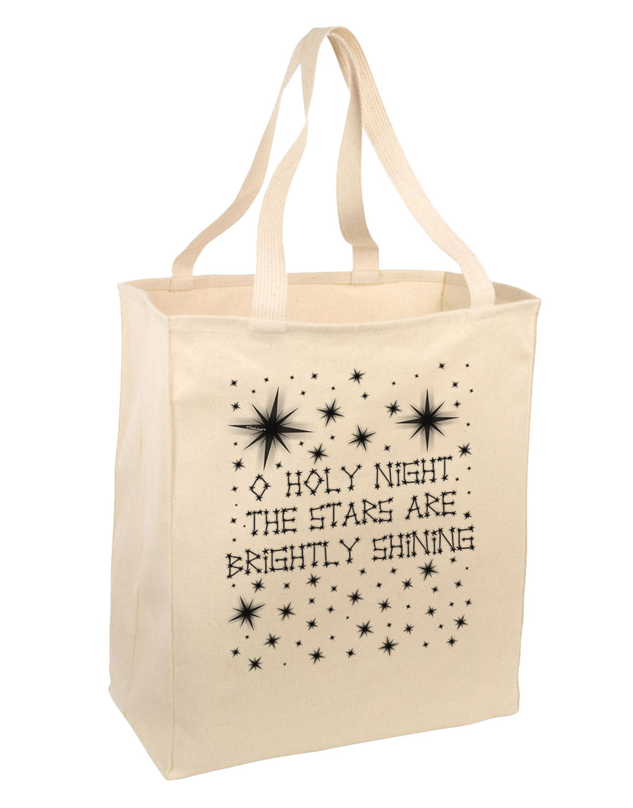 O Holy Night Shining Christmas Stars Large Grocery Tote Bag-Grocery Tote-TooLoud-Natural-Large-Davson Sales