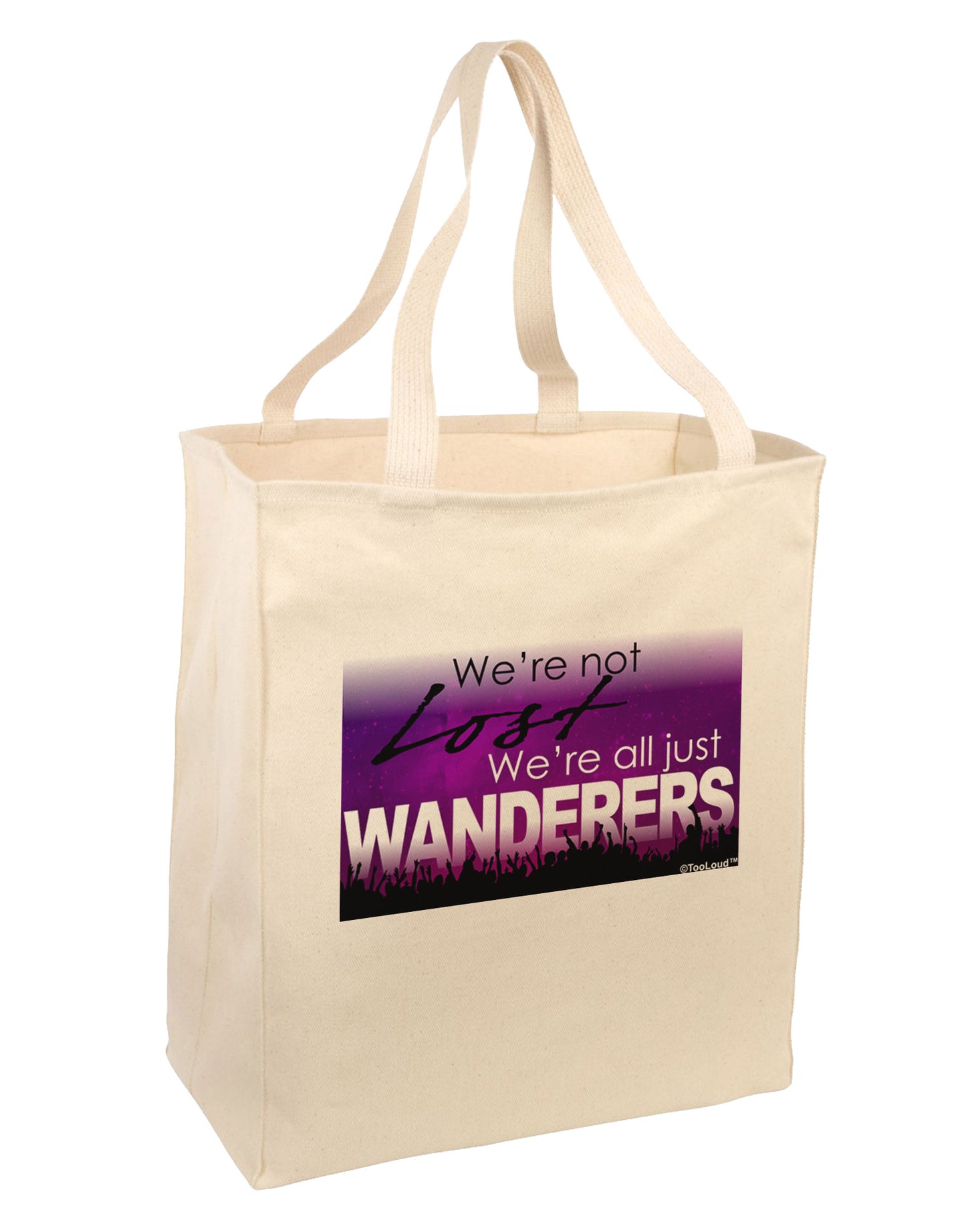 We're All Just Wanderers Large Grocery Tote Bag-Grocery Tote-TooLoud-Natural-Large-Davson Sales
